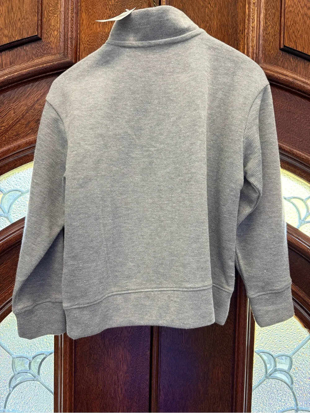 Old Navy Gray Quarter-Zip Sweater with Navy Stripes